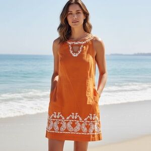 BOGO! Lilly Pulitzer Retro Mod Embroidered Shift Dress Melon 12